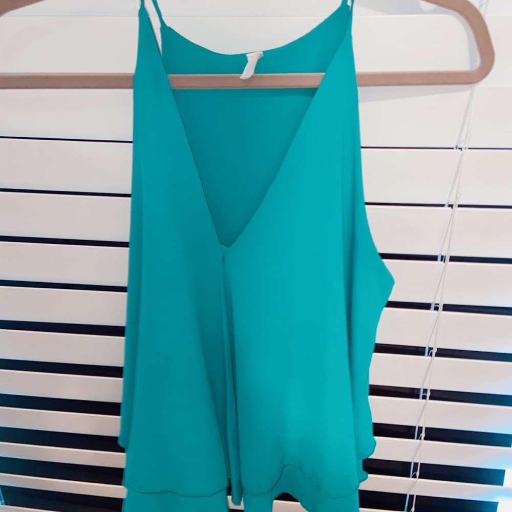 Beautiful light green chiffon tank blouse